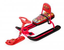 Снегокат НИКА Тимка спорт 4-1, ТС4-1/GR, с граффити на красном - фото