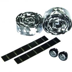 Лента на руль Clark`s CHBT28BW, корковая+крепеж+заглушки, толщина 3мм, камуфляж черно-белый, 3-185 - фото