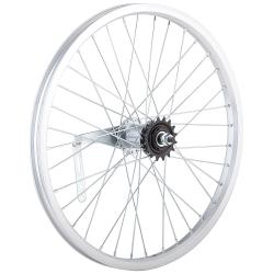 Колесо 20" заднее(без резины), одинарный алюм.обод 36 отв, торм. втулка FALCON сталь, гайка - фото