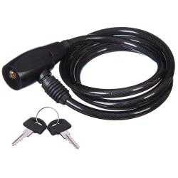 Замок, трос спиральный, с ключом диам.8х120см - фото