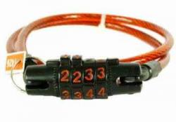 Замок-трос стальной, диам.8х55сm, с кодовым замком - фото