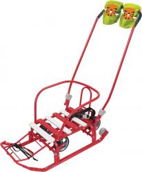 Санки детские НИКА Тимка 3К универсал с рукавичками, Т3КУР/АЛ, алый - фото