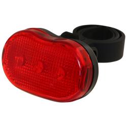 Фонарь велосипедный задний JY-006T-N, 3 светодиода, 3 функции, батарея:ААА*2 (в комплекте) - фото