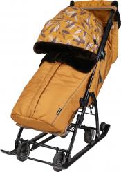Санки-коляска комбинированная "Ника детям 7-5Н", НД7-5Н/Г, горчичная - фото