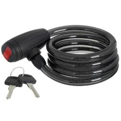Замок STG, трос спиральный, с ключом диам.12х120см - фото