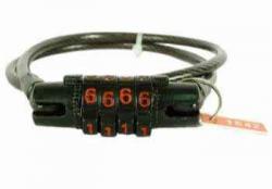 Замок, трос спиральный диам.5х55см 4-х кодовый - фото