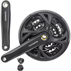 Система шатунов Shimano Altus FC-M371, 170 мм, 9 скоростей, 44/32/22T, под квадрат, с болтами, с защитой, 2-720220 - фото