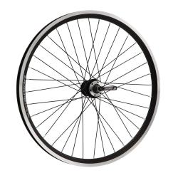 Колесо 24" переднее(без резины), двойной алюм.обод 36 отв, втулка KT-MD7F алюм.6 болтов под диск.тор - фото