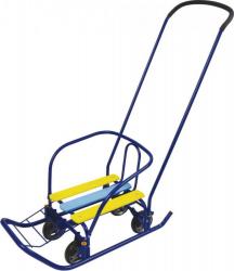 Санки Ветерок 7 синий В7У/С2 выдвижные колёса/Ника/ - фото