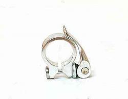Подседельный хомут AT109+SQR152 ZOOM, алюм.,31.8,W/QR M6*40, серебр. - фото
