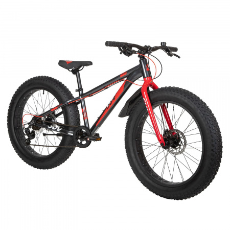 Велосипед Novatrack Suv Fatbike 24" (2022) (Велосипед NOVATRACK FATBIKE 24" SUV алюм.рама 13, графит., 7-скор, TY200/TS38, диск.торм.STG)