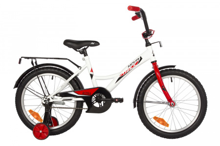 Велосипед NOVATRACK ASTRA 18" (2022) (Велосипед NOVATRACK 18" ASTRA белый, тормоз нож, крылья, багажник, защита А-тип)
