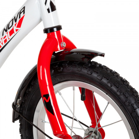 Велосипед NOVATRACK ASTRA 14" (2022) (Велосипед NOVATRACK 14" ASTRA белый, тормоз нож, крылья и багажник, полная защита цепи)