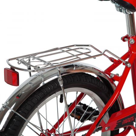 Велосипед NOVATRACK URBAN 18" (2022) (Велосипед NOVATRACK 18" URBAN красный, защита А-тип, тормоз нож., крылья и багажник хром.)