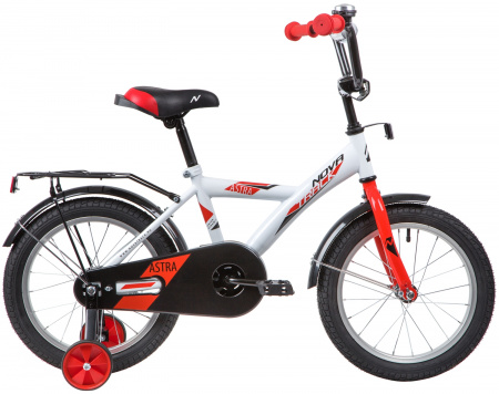 NOVATRACK ASTRA 16" (2020) (Велосипед NOVATRACK 16" ASTRA белый, тормоз нож, крылья, багажник, полная защ.цепи)