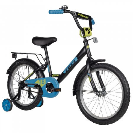 Велосипед Foxx Simple 18 (2025) (Велосипед FOXX 18" SIMPLE чёрный, сталь, тормоз нож, крылья, багажник, защита А-тип)
