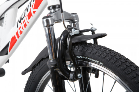 NOVATRACK SHARK 6-spd 20" (2020) (Велосипед NOVATRACK 20" SHARK белый, сталь, 6-скор, Microshift/Power, V-brake)