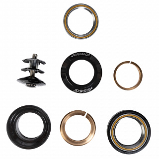 Рулевая колонка Neco H773, EC34, 1 1/8", алюм.чашки, пром.подшипники, черный - фото