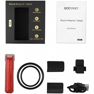 Фонарь задний Gaciron, 5 режимов, с датчиком стопа, 30 LM USB-С (W16) (07-300195) - фото