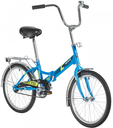 NOVATRACK TG-20 CLASSIC 20" (2020) (Велосипед NOVATRACK 20" складной, TG20, синий, тормоз нож , двойной обод, багажник)