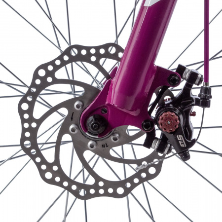 Велосипед Novatrack Jenny Pro D 24" (2023) (Велосипед NOVATRACK 24" JENNY PRO сталь 14'', белый, 18 скор. TY21/TS-38/TZ500/SG-6S, диск.торм STG)