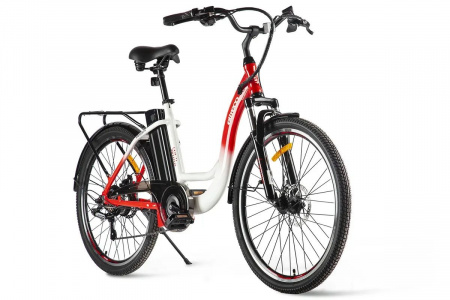 Электровелосипед Eltreco White 26" (2021) (Велогибрид Eltreco White Бело-красный-2423, 022981-2423)
