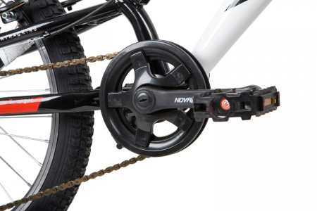 NOVATRACK SHARK 6-spd 20" (2020) (Велосипед NOVATRACK 20" SHARK белый, сталь, 6-скор, Microshift/Power, V-brake)