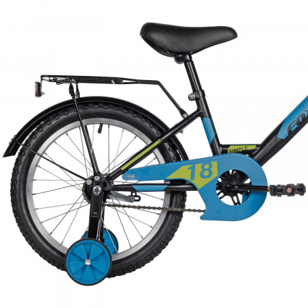 Велосипед Foxx Simple 18 (2025) (Велосипед FOXX 18" SIMPLE чёрный, сталь, тормоз нож, крылья, багажник, защита А-тип)