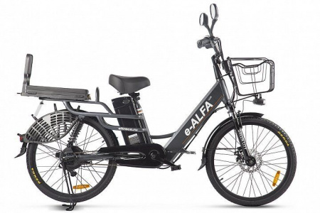 Электровелосипед Eltreco GREEN CITY e-ALFA LUX (Велогибрид GREEN CITY e-ALFA LUX, Темно-серый, 022863-2398)