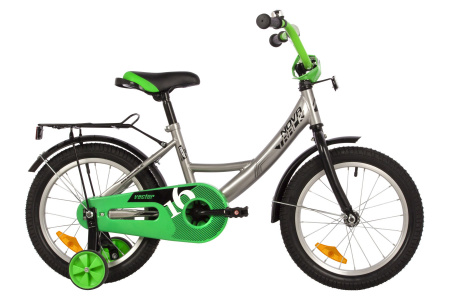 Велосипед NOVATRACK VECTOR 16" (2022) (Велосипед NOVATRACK 16" VECTOR серебристый, тормоз нож, крылья, багажник, полная защ.цепи)