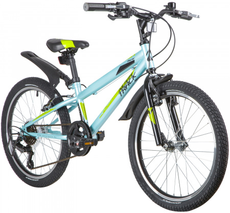 NOVATRACK RACER 20" (2020) (Велосипед NOVATRACK 20" RACER, голубой, сталь, 6 скор., Microshift TS38-6/Shimano, V-Brake)