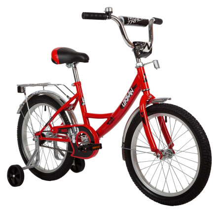 Велосипед NOVATRACK URBAN 18" (2022) (Велосипед NOVATRACK 18" URBAN красный, защита А-тип, тормоз нож., крылья и багажник хром.)