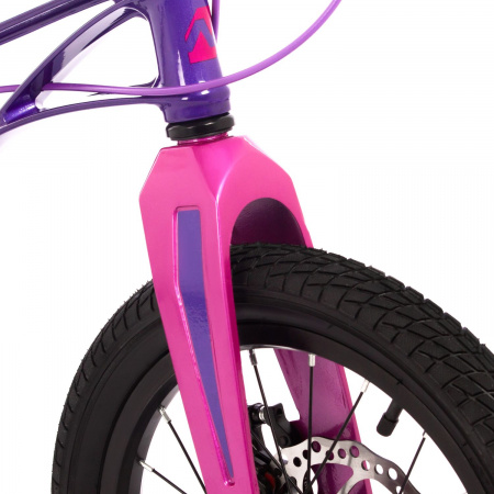 Велосипед Novatrack Blast 16" (2024) (Велосипед NOVATRACK 16" Blast. Магнезиевая рама,фиолетовый, полная защ.цепи, диск.тормоз, короткие к)