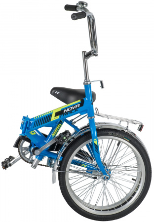 NOVATRACK TG-20 CLASSIC 20" (2020) (Велосипед NOVATRACK 20" складной, TG20, синий, тормоз нож , двойной обод, багажник)