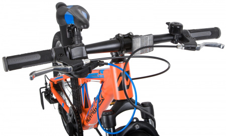NOVATRACK EXTREME Disc 20" (2020) (Велосипед NOVATRACK 20" EXTREME, оранжевый, алюм., 7 скор., Shimano/MICROSHIFT DISC)