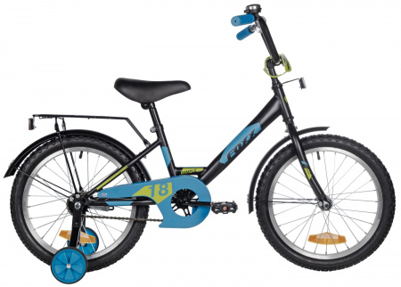 Велосипед Foxx Simple 18 (2025) (Велосипед FOXX 18" SIMPLE чёрный, сталь, тормоз нож, крылья, багажник, защита А-тип)