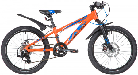 NOVATRACK EXTREME Disc 20" (2020) (Велосипед NOVATRACK 20" EXTREME, оранжевый, алюм., 7 скор., Shimano/MICROSHIFT DISC)