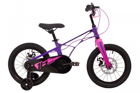 Велосипед Novatrack Blast 16" (2024) (Велосипед NOVATRACK 16" Blast. Магнезиевая рама,фиолетовый, полная защ.цепи, диск.тормоз, короткие к)