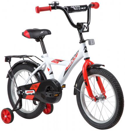 NOVATRACK ASTRA 16" (2020) (Велосипед NOVATRACK 16" ASTRA белый, тормоз нож, крылья, багажник, полная защ.цепи)