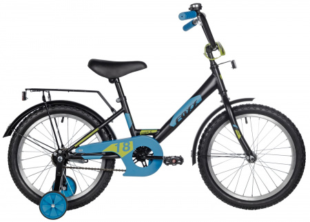 Велосипед Foxx Simple 18 (2025) (Велосипед FOXX 18" SIMPLE чёрный, сталь, тормоз нож, крылья, багажник, защита А-тип)