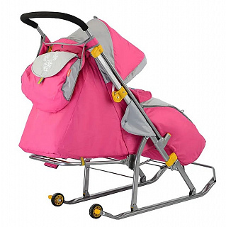 Санки-коляска "Ника детям 4", розовый - фото
