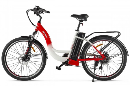 Электровелосипед Eltreco White 26" (2021) (Велогибрид Eltreco White Бело-красный-2423, 022981-2423)